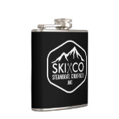 ヴィンテージのスキー山の蒸気船のコロラド州のモノグラム フラスク (右)