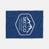 ヴィンテージのスキー山、《植物》アスペンCOのレトロのスキーのストック フリースブランケット (正面(横))