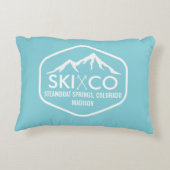 ヴィンテージのスキー山Steamboat Springsコロラド州 アクセントクッション (裏面)