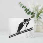 ヴィンテージのスキー画像、飛び立つ! ポストカード (スタンド正面)