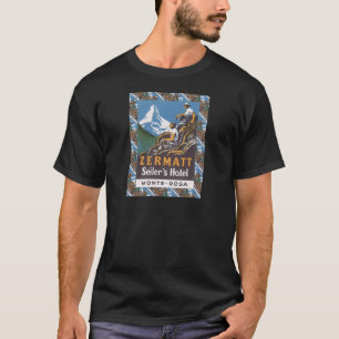 ヴィンテージのスキー、スイス連邦共和国、ZermattのSeilorのホテル、 Tシャツ