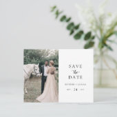 ヴィンテージのスクリプト写真の保存日付 インビテーションポストカード (スタンド正面)