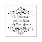 ヴィンテージのスクロールおよびファンシーフォント差出人住所 セルフインキングスタンプ (デザイン)