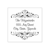 ヴィンテージのスクロールおよびファンシーフォント差出人住所 ラバースタンプ (インプリント)