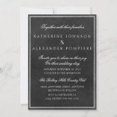 ヴィンテージのスクロール版木、銅版、版画のチャルクボード結婚式の招待 招待状 (裏面)