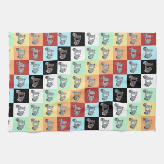 ヴィンテージのスクーターの台所タオル キッチンタオル (横)