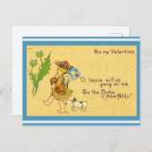 ヴィンテージのスコットランドのバレンタイン1906のバグパイプ犬のキルト シーズンポストカード (正面/裏面)