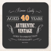 ヴィンテージのスコットランドウィスキー40の誕生日のコースター スクエアペーパーコースター (正面)