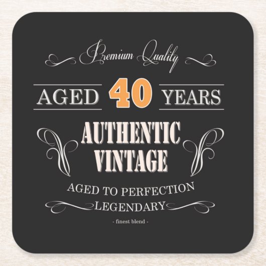 ヴィンテージのスコットランドウィスキー40の誕生日のコースター スクエアペーパーコースター (正面)