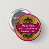 ヴィンテージのスタイリッシュな名札のフェイクな金ゴールドの誇り高い親 缶バッジ (正面&裏面)