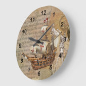 ヴィンテージのスタイリッシュな船デザイン ラージ壁時計 (傾斜)