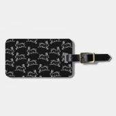 ヴィンテージのスタイルのかわいいウサギのプリントパターンバニーの芸術 ラゲッジタグ (正面横)