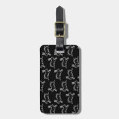 ヴィンテージのスタイルのかわいいウサギのプリントパターンバニーの芸術 ラゲッジタグ (正面縦)