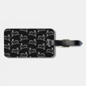 ヴィンテージのスタイルのかわいいウサギのプリントパターンバニーの芸術 ラゲッジタグ (裏面横)