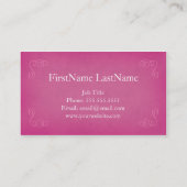 ヴィンテージのスタイルのエレガントなピンクの名刺 名刺 (裏面)