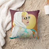 ヴィンテージのスタイルのカッコいいの女性のイラストレーションの枕60s クッション (ブランケット)