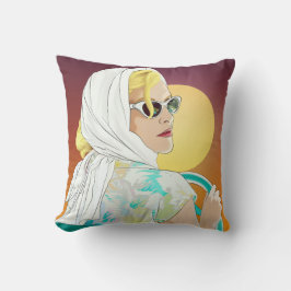 ヴィンテージのスタイルのカッコいいの女性のイラストレーションの枕60s クッション