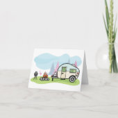 ヴィンテージのスタイルのキャンピングカーのメッセージカード カード (正面)