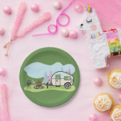 ヴィンテージのスタイルのキャンピングカーの紙皿 ペーパープレート (パーティー)