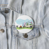 ヴィンテージのスタイルのキャンピングカーボタン 缶バッジ (インサイチュ)