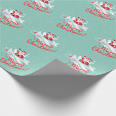 ヴィンテージのスタイルのクリスマスサンタ ラッピングペーパー (角)