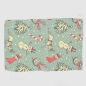 ヴィンテージのスタイルのクリスマス ゴルフタオル (横)