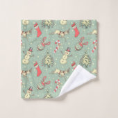 ヴィンテージのスタイルのクリスマス バスタオルセット (ウォッシュタオル)