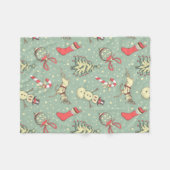 ヴィンテージのスタイルのクリスマス フリースブランケット (正面(横))