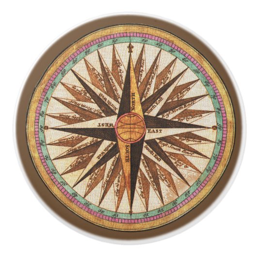 ヴィンテージのスタイルのコンパスの食器棚の引出しのノブ セラミックノブ (正面)