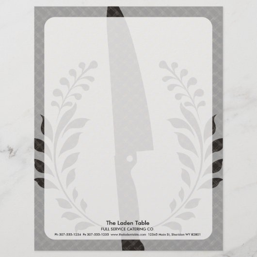 ヴィンテージのスタイルのシェフのナイフの料理の食糧ケータリング レターヘッド (正面)