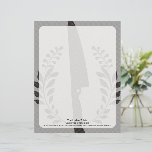 ヴィンテージのスタイルのシェフのナイフの料理の食糧ケータリング レターヘッド (スタンド正面)