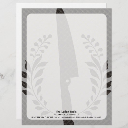 ヴィンテージのスタイルのシェフのナイフの料理の食糧ケータリング レターヘッド (正面/裏面)