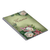 ヴィンテージのスタイルのバラ ノートブック (右側)