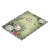 ヴィンテージのスタイルのバラ ノートブック (左側)