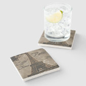 ヴィンテージのスタイルのパリのコースター ストーンコースター (横)