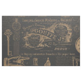 ヴィンテージのスタイルのパリ|の古い原稿|の農家 ファブリック (ファットクウォーター)