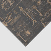 ヴィンテージのスタイルのパリ|の古い原稿| Decoupage 薄葉紙 (詳細)