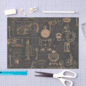 ヴィンテージのスタイルのパリ|の古い原稿| Decoupage 薄葉紙 (クラフト)