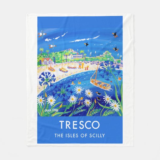 ヴィンテージのスタイルのフリースブランケット、ジョンのダイアーによるTresco フリースブランケット (正面)