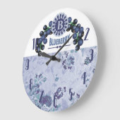 ヴィンテージのスタイルのブルーベリーのフルーツの台所時計 ラージ壁時計 (傾斜)