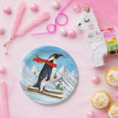 ヴィンテージのスタイルのペンギンの滑降競技 ペーパープレート (パーティー)