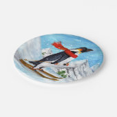 ヴィンテージのスタイルのペンギンの滑降競技 ペーパープレート (アングル)