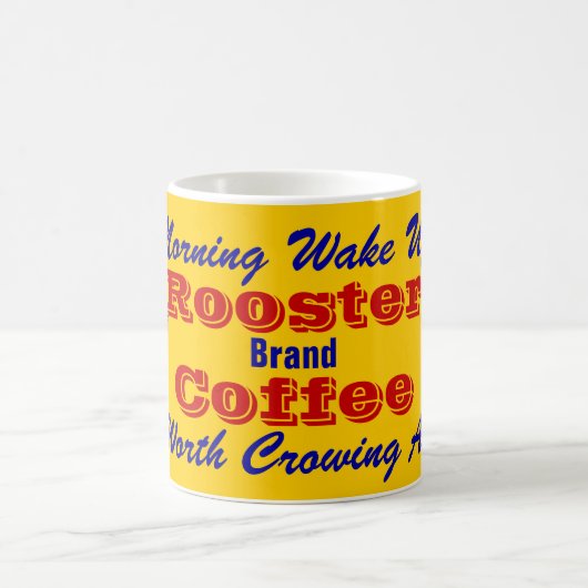 ヴィンテージのスタイルのマグのコーヒー広告のオンドリのブランドは目覚めます コーヒーマグカップ (中央)