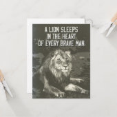 ヴィンテージのスタイルのライオンの感動的な諺 カード (正面/裏面インサイチュ)