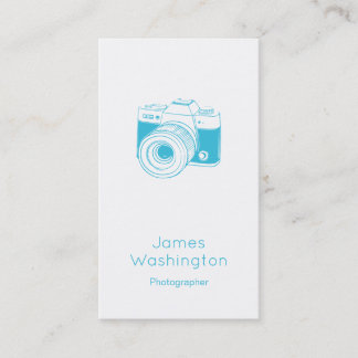 ヴィンテージのスタイルの写真撮影の名刺-青 名刺