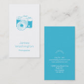 ヴィンテージのスタイルの写真撮影の名刺-青 名刺 (正面/裏面)