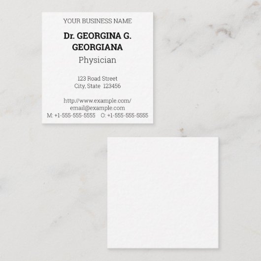 ヴィンテージのスタイルの専門医の名刺 スクエア名刺 (正面/裏面)