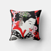 ヴィンテージのスタイルの日本人の芸者 クッション (裏面)