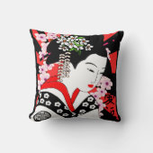 ヴィンテージのスタイルの日本人の芸者 クッション (正面)