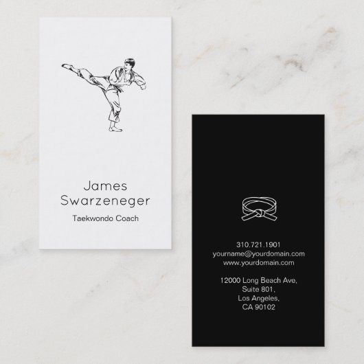 ヴィンテージのスタイルの武道の名刺-黒 名刺 (正面/裏面)